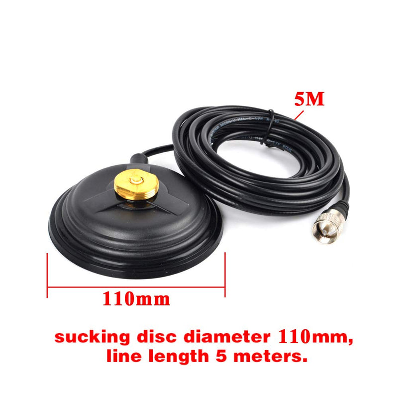 [Australia - AusPower] - UAYESOK 4.3inch NMO Magnetic Mount,14KG Suction Mobile Radio Antenna Base W/5M RG58 Coaxial Cable PL-259 Plug for Vehicle Truck NMO CB/HF/VHF/UHF Antenna 