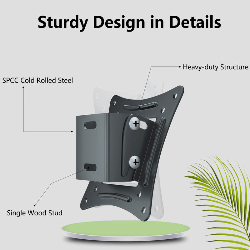 [Australia - AusPower] - Nuyoah Small TV Monitor Wall Mount for 14"-26" Monitor Computer, RV TV Mount for Camper Quick Release, Monitor Mount Bracket Tilt Low Profile VESA Wall Mount Hold up to 44lbs, Max VESA 100x100mm 