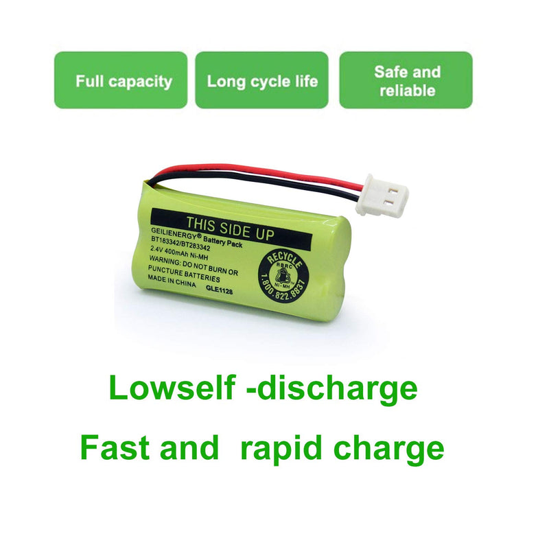 [Australia - AusPower] - Geilienergy BT183342 BT283342 BT166342 BT266342 BT162342 BT262342 Battery Compatible with Vtech CS6114 CS6419 CS6719 with AT&T EL52300 CL80112 CS6719-2 Cordless Handsets (Pack of 4) 4 PACK BT183342 