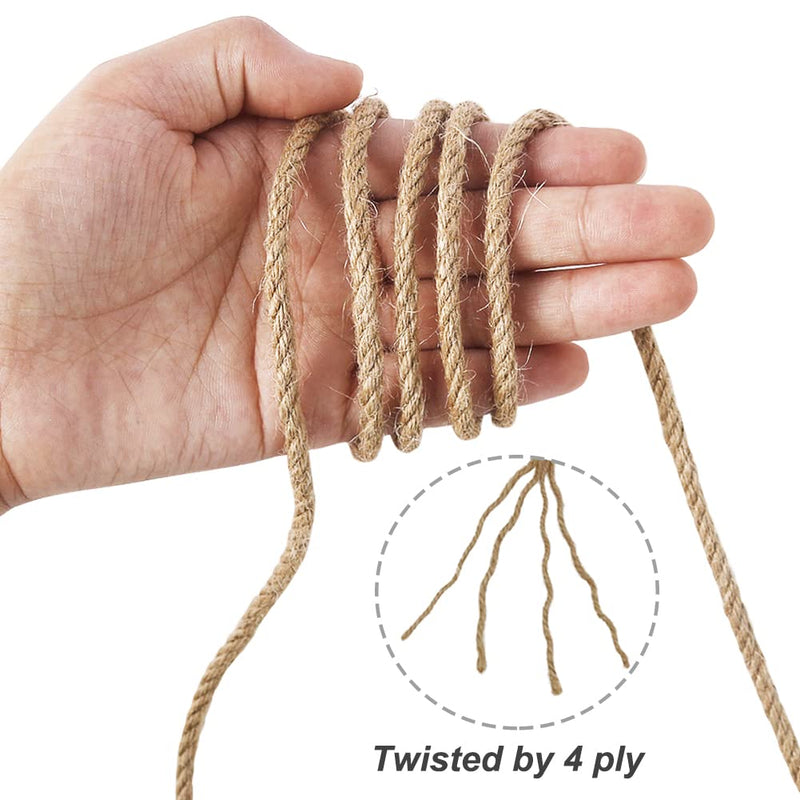 [Australia - AusPower] - Vivifying 165 Feet 4mm 4 Ply Jute Twine, Natural Biodegradable Strong Jute Rope for Garden, Gifts, Crafts (Brown) 