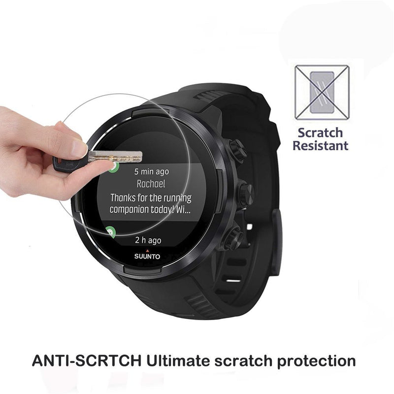 [Australia - AusPower] - For Watch SUUNTO 9 Tempered Glass Screen Protector - [2 PACK] Full Coverage HD Clear Anti-Bubble Anti-Scratch for Clear Film Tempered Glass Screen Protector for Watch SUUNTO 9 