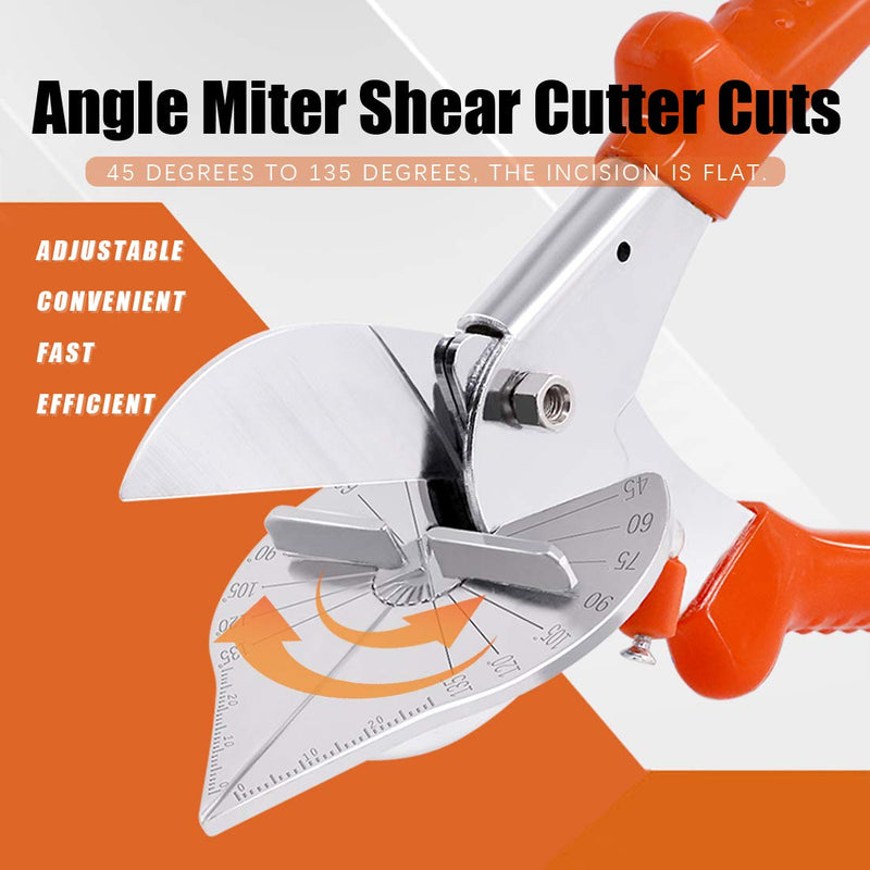 [Australia - AusPower] - Hilitchi Upgraded Multi Angle Miter Shear Cutter Cuts 45 to 135 Degree Miter Snips Cutting Tool for Small Miter Jobs and DIY Projects with 5 Replacement Blades and Spanner 