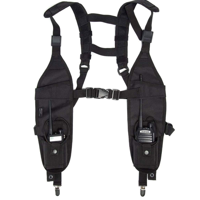 [Australia - AusPower] - Radio Shoulder Harness Holster Chest Holder Universal Vest Rig for Police Firefighter Two Way Radio Search Rescue Essentials 