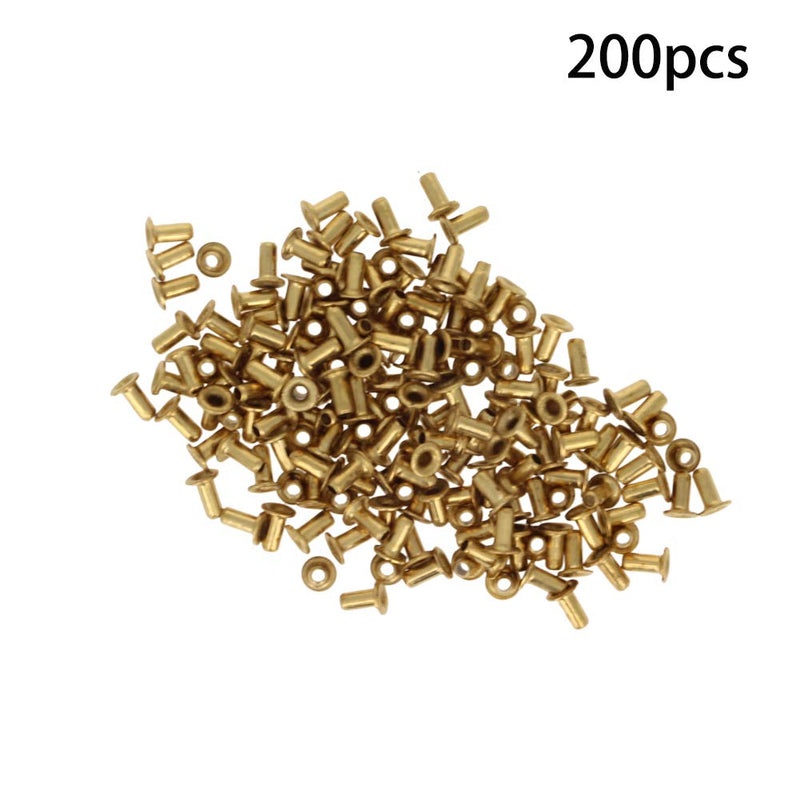 [Australia - AusPower] - Yinpecly Hollow Rivet M2 x 4 Through Hole Copper Hollow Rivets Grommets Double-Sided Circuit Board PCB for Daily Living Equipment Mechanical Engineering, 200Pcs M2*4 