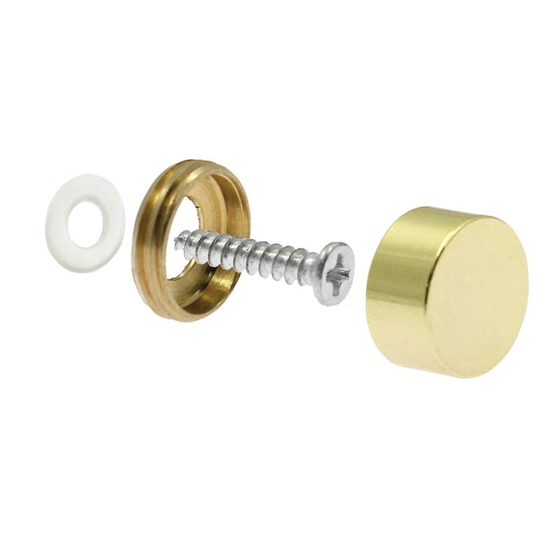 [Australia - AusPower] - Kyuionty 10Pcs Brass Mirror Screws Decorative Caps 10mm (0.39") Copper Mirror Fasteners Cover Advertising Mirror Nails Hardware, Gold Gold 0.39" 