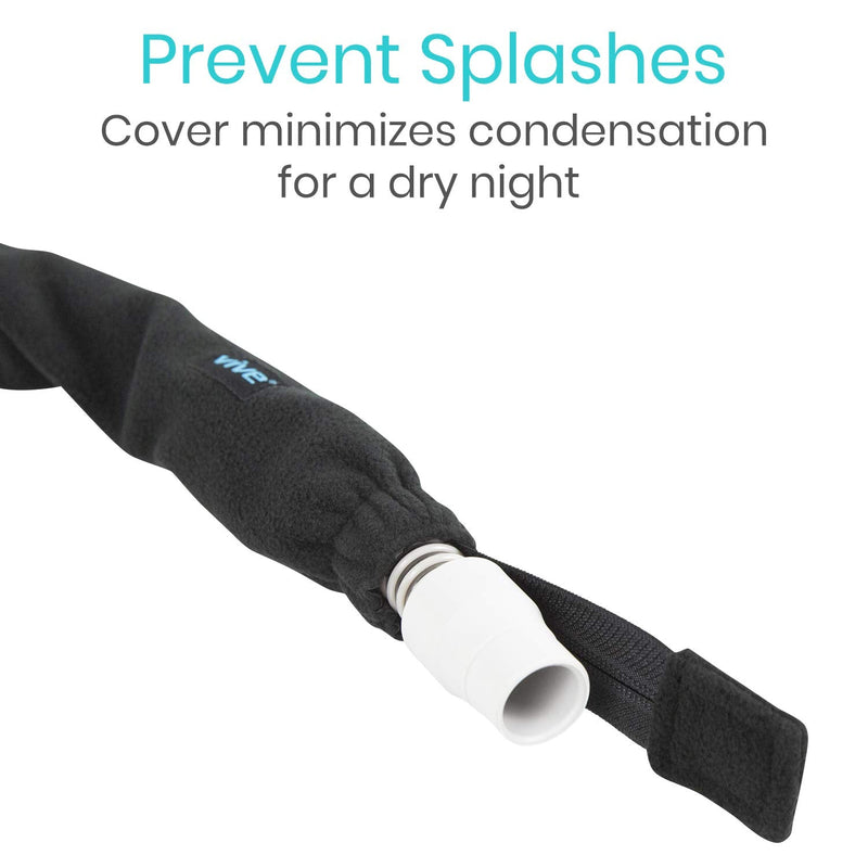 [Australia - AusPower] - Vive CPAP Hose Cover (6 Feet) - Tubing Accessories - Fits BiPAP Machines, Slimline Tubes - Soft Fleece Insulator - Prevents Condensation and Noise - Pet Protection Zipper Wrap - Sleep Mask Accessory 6 Foot (Pack of 1) Black 