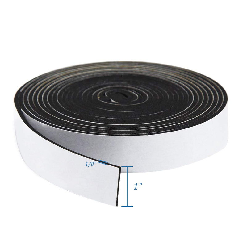 [Australia - AusPower] - Foam Insulation Tape Self Adhesive,Weather Stripping for Doors and Windows,Sound Proof Soundproofing Door Seal,Weatherstrip,Cooling,Air Conditioning Seal Strip (1In x 1/8In x 33Ft, Black) 1In x 1/8In x 33Ft 