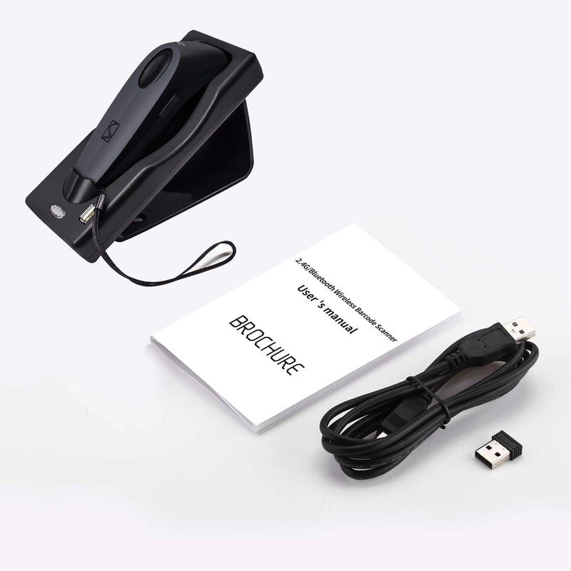 [Australia - AusPower] - Bluetooth Wireless Barcode Scanner Handheld Portable Bar-Code Reader Entries Enable Keyboard Entry,Computer Screen Barcode Scanner CCD Black 