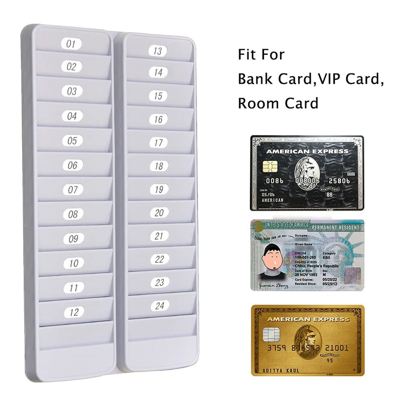 [Australia - AusPower] - JMIUHACOU Card Rack,Keeps Swipe Cards, Badges, id's and Other Items neatly Organized,Includes self-Adhesive Number Labels (24slot) 