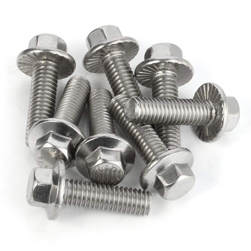 [Australia - AusPower] - M6-1.0 x 20mm Flanged Hex Head Bolts Flange Hexagon Screws, Stainless Steel 18-8 (304), Plain Finish, 25 PCS M6 x 20mm (25 PCS) 
