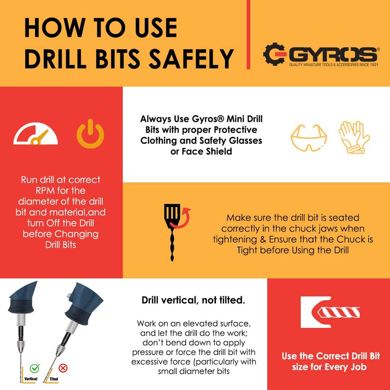 [Australia - AusPower] - Gyros Micro Drill Bit Set of 12#60 Drill BitsSmall Drill Bits for Jewelry, Plastic and Soft MetalMini Twist Drill Bit Set for Pin Vise Hand Drill, Rotary Tool - Carbon Steel Wire Gauge Drill Bits #60 (.0400/1.016MM) 