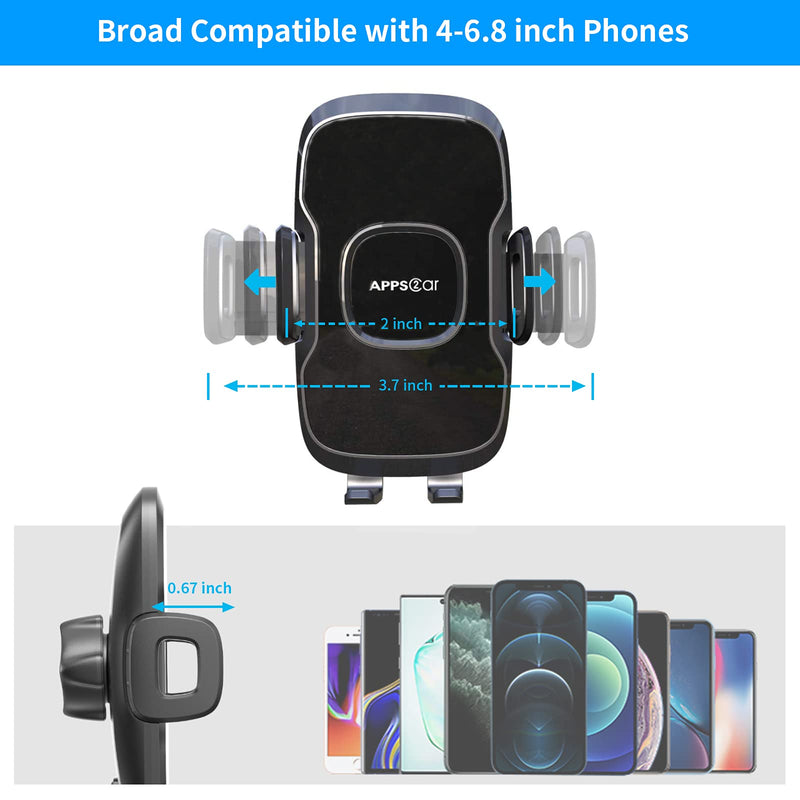 [Australia - AusPower] - 13'' Gooseneck Car Phone Holder, Industrial-Strength Car Phone Mount Windshield Suction Cup, Holder for Cell Phone in Truck, Long Arm Phone Holder Windshield Mount for Truck SUV, Phone Window Mount 