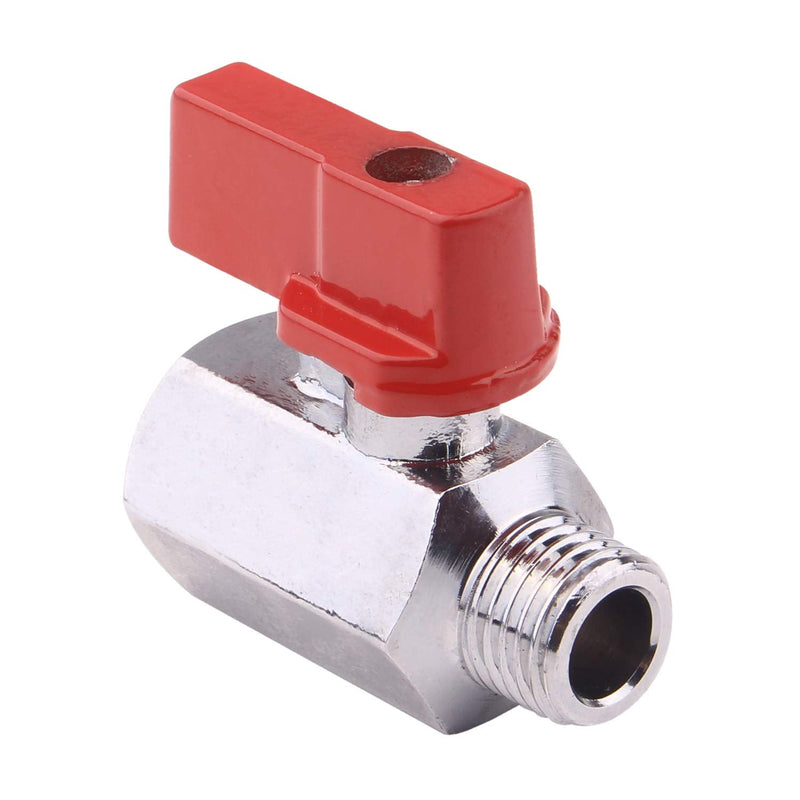 [Australia - AusPower] - DERNORD Brass Mini Ball Valve NPT Thread,Chrome Plated (1/4" Female&Male) (Pack of 1) 1/4 Inch Pack of 1 