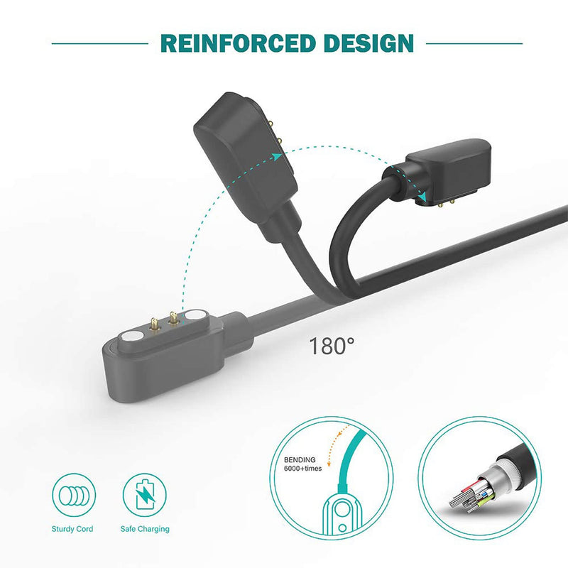 [Australia - AusPower] - Smart Watch Charger Magnetic Compatible with YAMAY Willful Letsfit Letscom, Magnetic USB Charging Cable for Umidigi Uwatch 3S 3 2 2S Urun smartwatch (Black) Black 