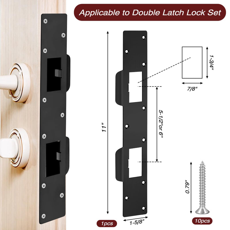 Door Strike Plate Security Strike Plate Door Latch Plate Double Holes ...