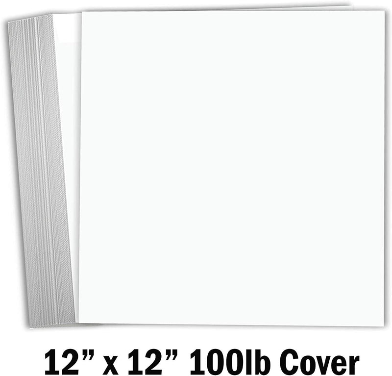 [Australia - AusPower] - Hamilco White Cardstock Scrapbook Paper 12x12 Heavy Weight 100 lb Cover Card stock – 25 Pack 