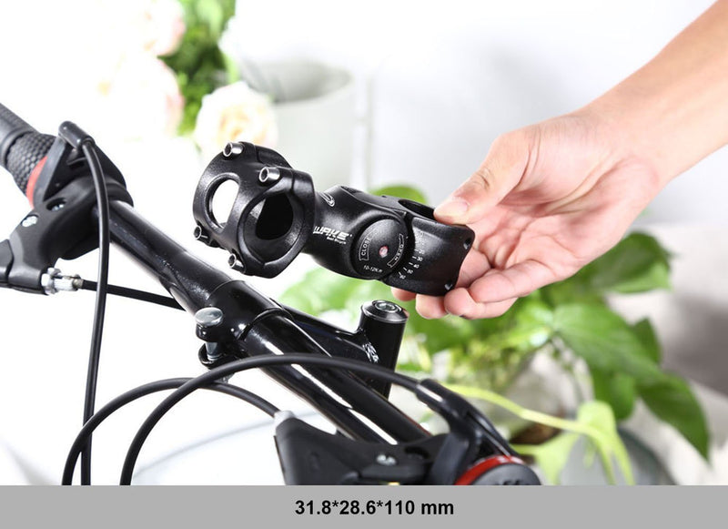 [Australia - AusPower] - Wake MTB Stem 31.8 90mm 110mm 0 60 Degree Adjustable Bike Stem Mountain Bike Stem Short Handlebar Stem for Most Bicycle, Road Bike, MTB, BMX, Cycling (Aluminum Alloy, Lightweight, Black) 31.8*110 