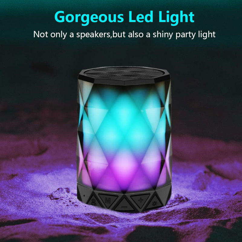[Australia - AusPower] - LED Portable Bluetooth Speakers with Lights, LFS Night Light Waterproof,Speakers Color Change Computer Speaker,Mic TF Card TWS Support for iPhone Samsung Gaming Christmas (Multi) Multi 