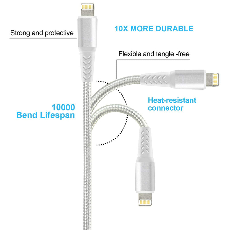 [Australia - AusPower] - CUGUNU USB C to Lightning Cable 2Pack 6FT iPhone Charger Apple MFi Certified Power Delivery Fast Charging Cord Compatible with iPhone 13/12/11/XS/XR/X/8, iPad - Silver USB-C to L 