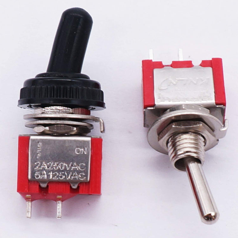 [Australia - AusPower] - Twidec/10 Pcs Mini Toggle Switch SPST 2 Position 2 Pins ON/Off AC 125V 5A Car Boat Switches with Waterproof Cap MTS-101MZ 2Pin ON-OFF 
