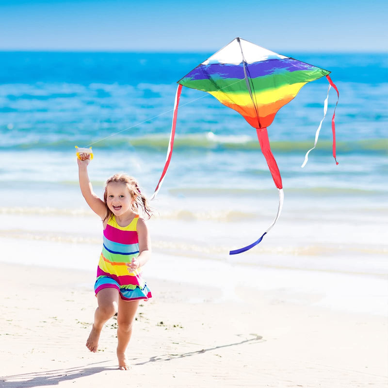 [Australia - AusPower] - Simxkai Kite for Kids Adults,Easy to Fly Rainbow Kite,Best Delta Kite for Beginners Toddlers,Durable Kite c/w 300ft String 