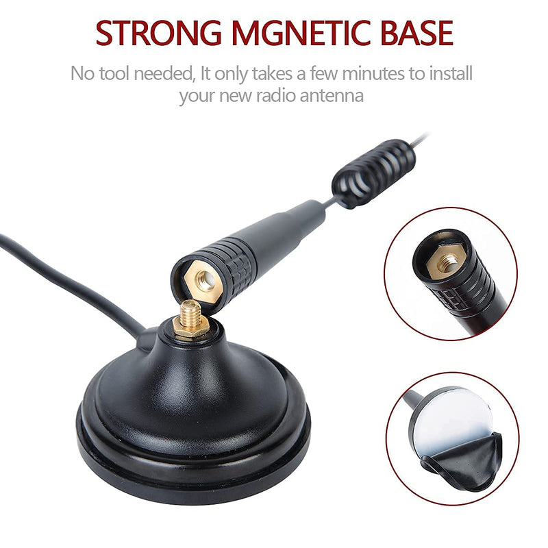 [Australia - AusPower] - ABBREE 13Inch CB Antenna 27MHz for Handheld CB Radio Full Kit with PL-259 Connector Mobile/Car Radio Antenna Equipped with BNC Male for Midland Cobra Uniden Maxon President Car CB Radio PL-259 Male +BNC Male 