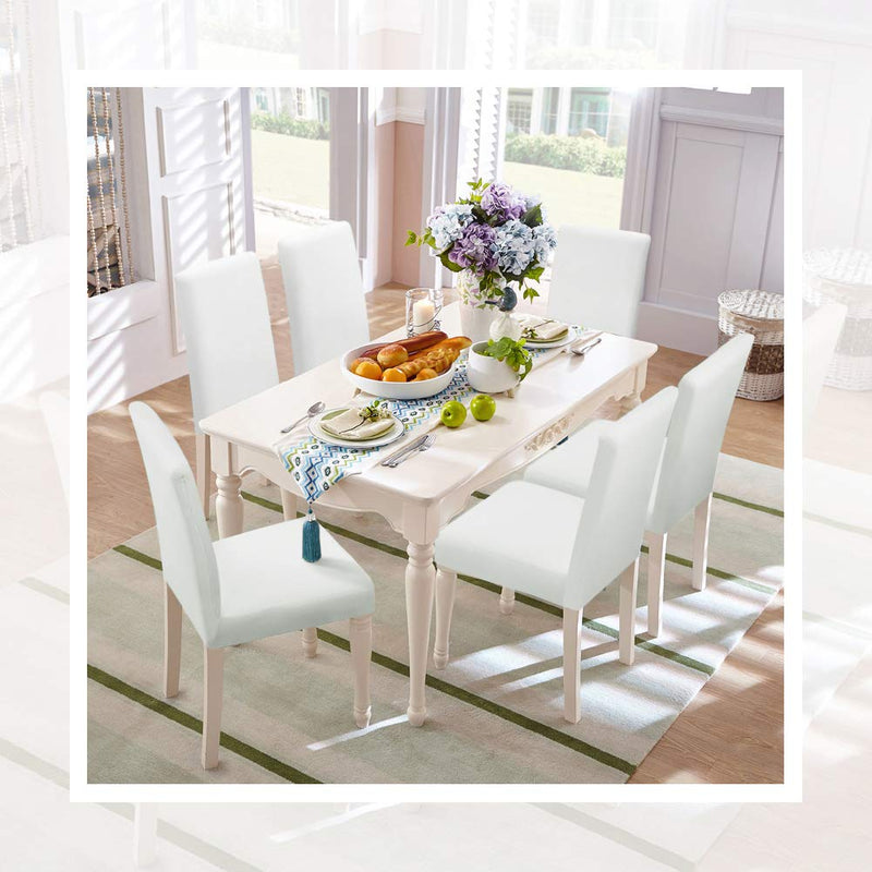 [Australia - AusPower] - Fuloon 4 Pack Super Fit Stretch Removable Washable Short Dining Chair Protector Cover Seat Slipcover for Hotel,Dining Room,Ceremony,Banquet Wedding Party White 