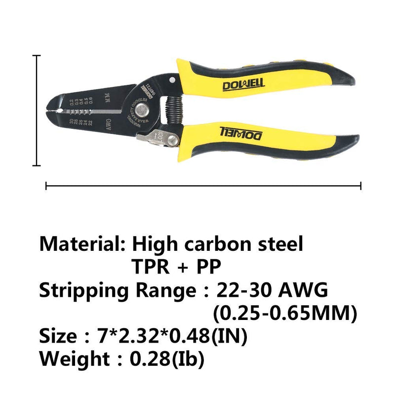 [Australia - AusPower] - DOWELL 22-30 AWG Wire Stripper Wire Stripping Tool Wire Cutter And Multi-Function Hand Tool，Professional Handle Design And Refined Craftsmanship. 