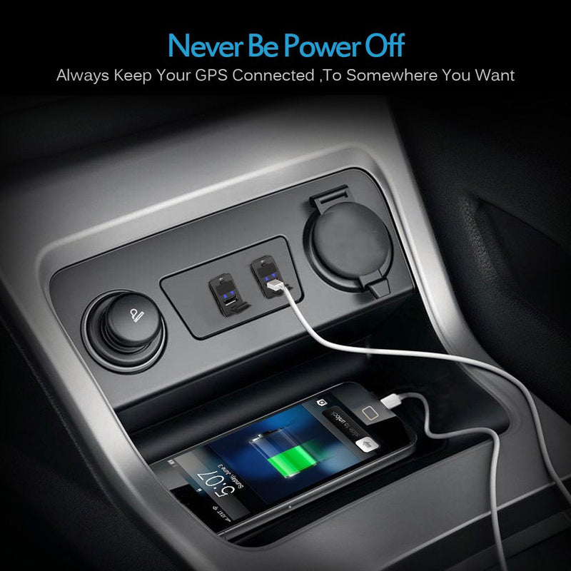 [Australia - AusPower] - MICTUNING [New] 12V/24V 2.1A Dual USB Power Socket for Smartphone PDA iPhone iPad GPS Charger Replacement for Toyota 1.2*0.8 