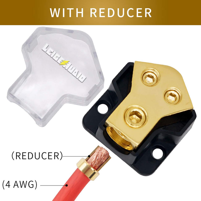 [Australia - AusPower] - LEIGESAUDIO 0/2/4 Gauge in 4/8 Gauge Out 2 Way Amp Copper Power Distribution Block for Car Audio Splitter (1PACK) 1PACK 