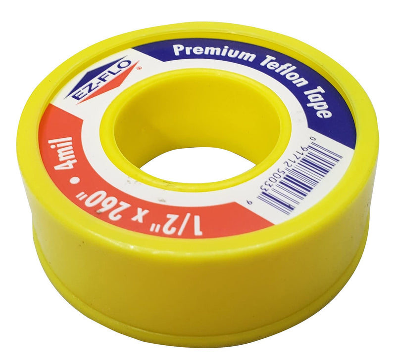 [Australia - AusPower] - EZ-FLO Premium Teflon Tape Pipe Thread Tape for Gas, 1/2-Inch x 260-Inches x 4 mil, Yellow [10 Pack] 