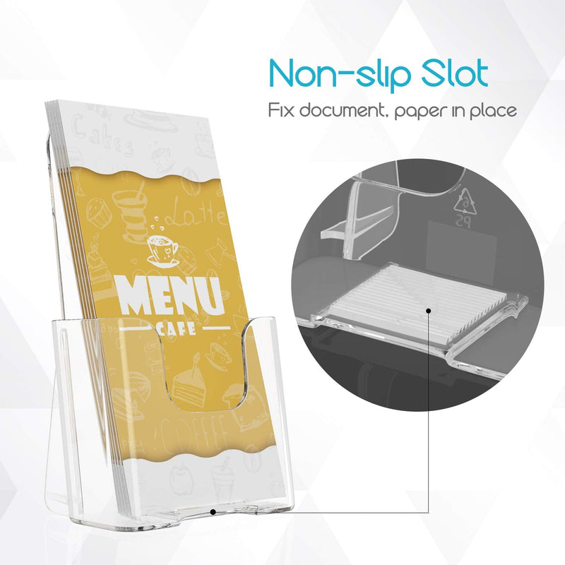 [Australia - AusPower] - KTRIO Brochure Holder Acrylic Brochure Holders 4 x 9 Inches, Plastic Flyer Holder Clear Literature Holder Desk or Wall Mount, 2 Pack 