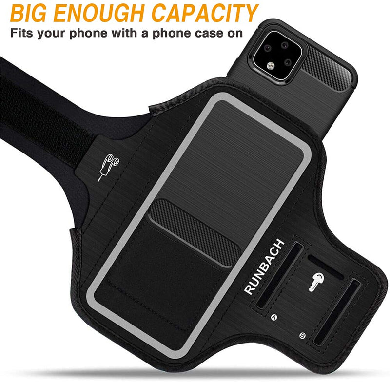 [Australia - AusPower] - RUNBACH Running Armband for Google Pixel 6/6 Pro/5a/4XL/3a XL/3 XL,Sweatproof Running Exercise Case with Card Slot for Pixel 6/6 Pro/5a/4XL/3a XL/3 XL(Black) Black 