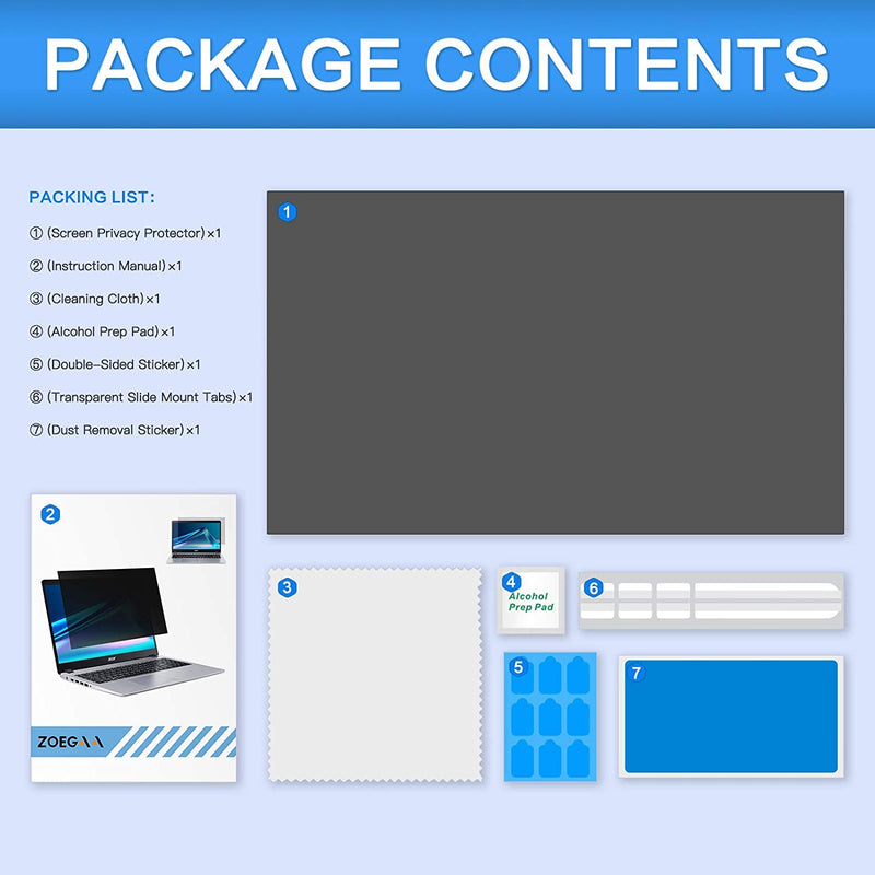[Australia - AusPower] - ZOEGAA 22 inch Computer Privacy Screen Filter, Compatible 16:10 Widescreen Monitor，Removable Privacy Screen Filter with Anti-Glare & Anti-Blue 22“Widescreen(16:10) black 