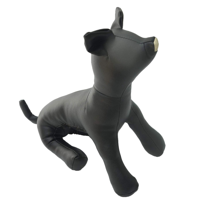 [Australia - AusPower] - Lovelonglong PU Leather Dog Mannequins Standing Models to Display for Dog Clothing Pet Shop Beige/Black S (Chihuahua) 9inch Back, 12inch Chest Black 