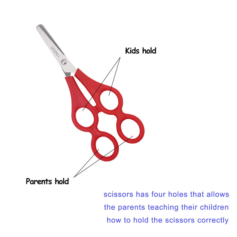 [Australia - AusPower] - 6 Pack Plastic Children Scissors Pre-School Training Scissors,Safety Child Craft Scissors,Blunt Tip Kids Scissors 