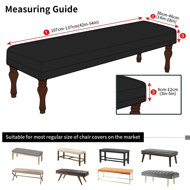 [Australia - AusPower] - SearchI Dining Room Bench Slipcovers Stretch Jacquard Bench Protector Kitchen Bench Covers Super Fit Removable Washable Spandex Bench Covers for Dining Room, Wedding, Hotel, Party Beige 