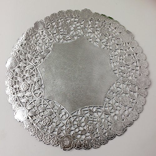 [Australia - AusPower] - PEPPERLONELY 10 Inch Silver Round Lancaster Paper Doilies 50 Count 