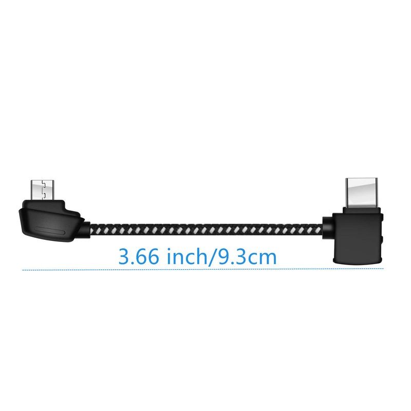 [Australia - AusPower] - Hanatora 3.66 Inch Micro AB to USB C Remote Controller Cable for DJI Mavic Mini,Mini SE,Mavic 2 Pro/Zoom,Mavic Air,Mavic Pro Platinum, Phone OTG Nylon Braided Data Cord Accessories(Type-c Connector) 