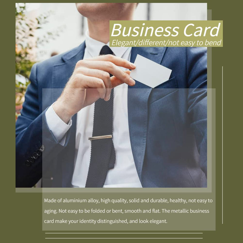 [Australia - AusPower] - 100pcs Sliver Sublimation Metal Business Cards, Engraved Metal Business Cards Sublimation Blanks 3.4x2.1in Thicknes (0.22mm) (Silver) 