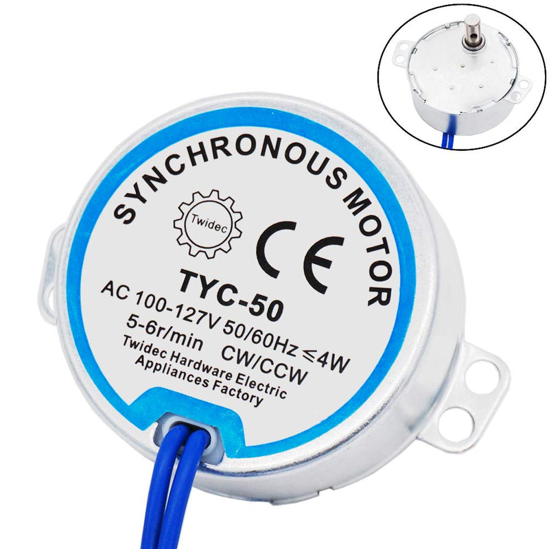 [Australia - AusPower] - Twidec/Synchronous Motor AC100~127V 50/60HZ Turntable Synchron Motor 4W CW/CCW Electric Motor 5-6RPM/MIN TYC-50-501 