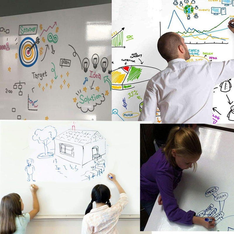 [Australia - AusPower] - Self Adhesive White Board Paper - Dry Erase Wall Stickers Roll 17.7" x 78.7" Message Board Wallpaper Decal for School/Office/Home/Kid/Art/Decoration 