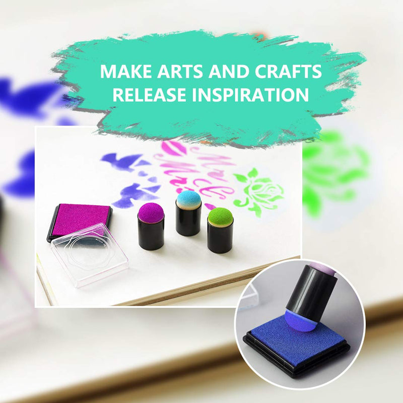 [Australia - AusPower] - 40 Pcs Finger Sponge Daubers with Storage Box for Painting Chalk Ink Card Making Drawing 
