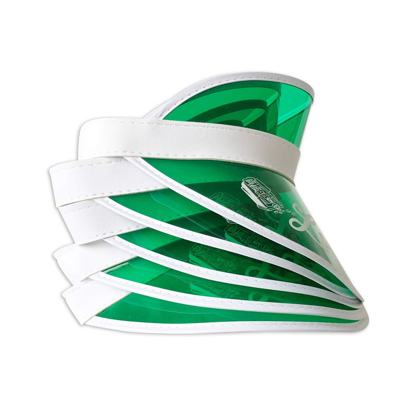 [Australia - AusPower] - Yuanhe 5PCS Las Vegas Green Dealer Visors,Costume Hat, One Size Fits Most,Expandable Headband 