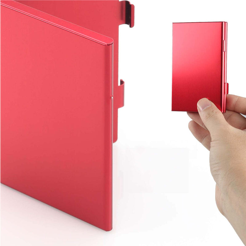 [Australia - AusPower] - 6 Slots Aluminum Memory Card Storage Box Sd Card Case Holder Carrying Case for Sandisk/Kingston/Transcend/Samsung/iPhone Sd Micro Sd T-Flash Card ，Without Card[Red Color] 
