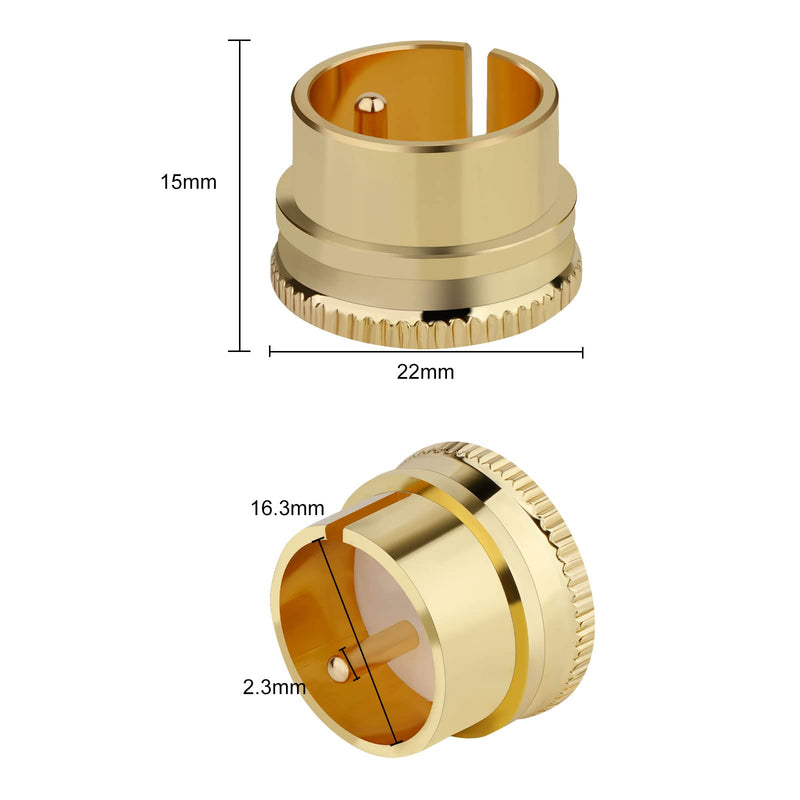 [Australia - AusPower] - Monosaudio 2 pcs XLR Male Plug Caps Brass Gold Plated Noise Stopper Caps Shielding Caps Dust Proof Protector(XLR Male Plug Caps, Gold Plated) Gold-Plated 