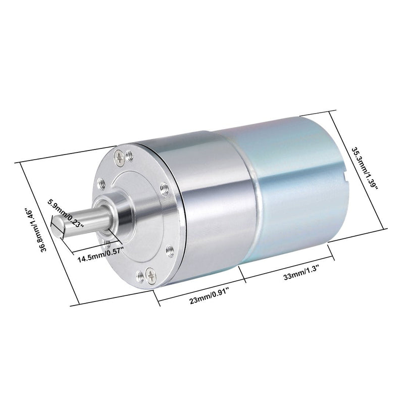 [Australia - AusPower] - uxcell 12V DC 285 RPM Gear Motor High Torque Electric Reduction Gearbox Eccentric Output D Shaft 