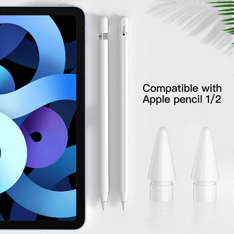 [Australia - AusPower] - Replacement Pencil Tips for Apple iPencil 1st/2nd Generation, Pen Nibs (White) (2 Pack) 