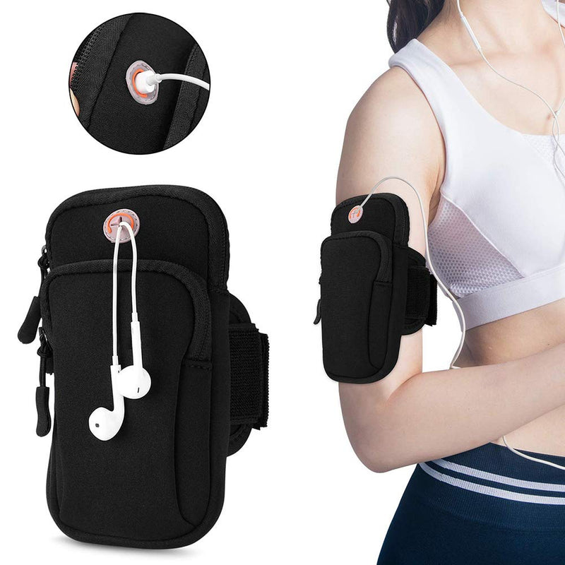 [Australia - AusPower] - Multifunctional Outdoor Sports Armband, Sweatproof&Waterproof Casual Arm Package Bag with PlusKey Holder & Screen Protector Compatible for iPhone Xs Max/XR/XS/8 7Plus Samsung Galaxy S9 S8 Edge 