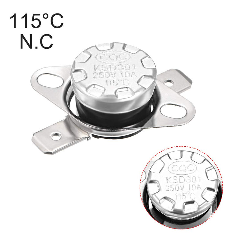 [Australia - AusPower] - uxcell KSD301 Thermostat 115°C/239°F 10A Normally Closed N.C Adjust Snap Disc Temperature Switch for Microwave,Oven,Coffee Maker 2pcs 